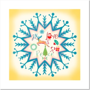 Christmas snowflakes Posters and Art